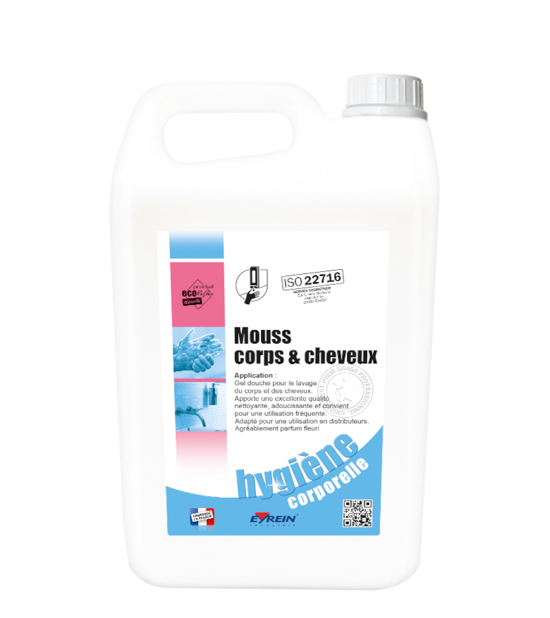 MOUSS CORPS ET CHEVEUX -  Bidon 5 L - Gel parfum mains, corps et cheveux